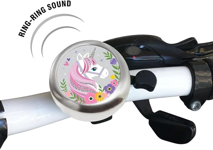 WIRESTER Silver Aluminum Round Bike Bell, Classic Ring Bicycle Bell, Bike Accessories Bell Ring for Adults Kids Girls Boys