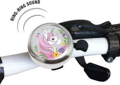 WIRESTER Silver Aluminum Round Bike Bell, Classic Ring Bicycle Bell, Bike Accessories Bell Ring for Adults Kids Girls Boys