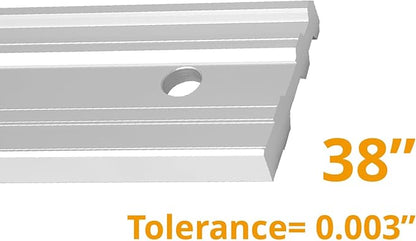 POWERTEC 38 Inch Machinist Aluminum Straight Edges and 3pc L Square, for Checking Surface Warp, Marking/Scribing Lines - Used w/Feeler Gauges for Automotive Repairs, Cylinder Head Checks (72113)