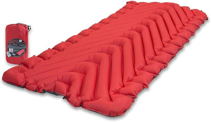 Klymit Insulated Static V Luxe Inflatable Sleeping Pad for Camping, Lightweight Hiking and Backpacking Air Bed For Cold Weather,Red