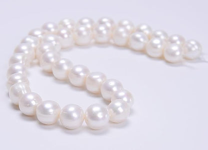 AD Beads Natural Freshwater White Pearl Round Beads 15" 4mm 6mm 8mm 9mm 10mm 11mm 12mm (11-12mm)