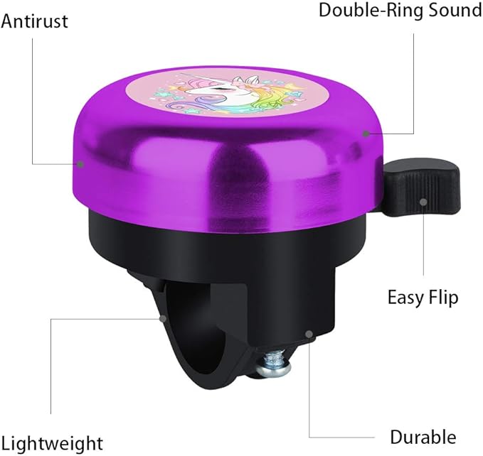 MZELQ Bicycle Bell Cute Clear Sound Adjustable Size Aluminum Bike Accessories Bell Ring for Girls Women Kids Adults