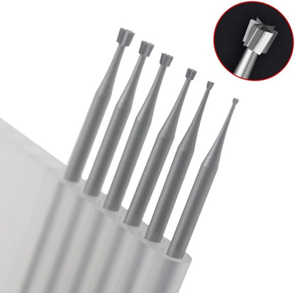 𝐋𝐮𝐨 𝐤𝐞 6 Pcs Inverted Trapezoidal Jewelry Cutting Burr - 3/32'' Shank Lapidary Making Tools Jewelry Engraving Bits for Rotary Tools ( 008 - 023 )