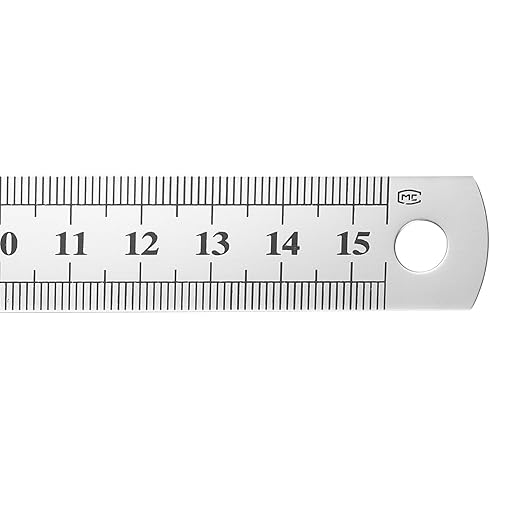 HARFINGTON 3 Pcs Steel Ruler 6" x3/4" Machinist Metal Ruler Carbon Steel Metric Straight Edge Measuring Tools 0.4mm Thick for Engineering Architect Drawing Home Office