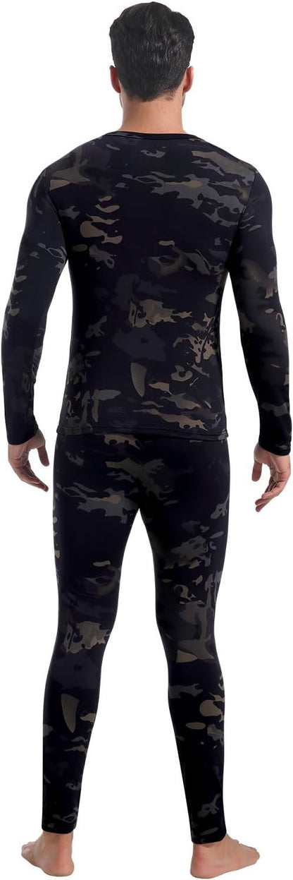 CL convallaria Long Johns Thermal Underwear for Men Soft Fleece Lined Base Layer Cold Weather Top Bottom Gift Set