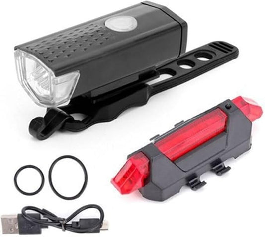 Waterproof Lamp USB LED Rechargeable Front and Tail Light Set Bike Accessories USB Rechargeable Cycle Lamp