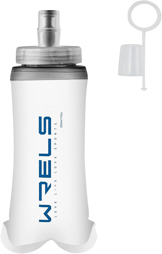 Soft Flasks Soft Running Water Flask Collapsible Soft Water Bottles Small BPA-Free for Sports Hiking Hydration Pack 500 ml/17oz，300 ml/10oz（300ml,blue）