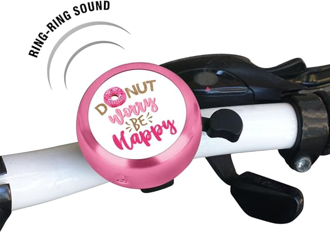 WIRESTER Pink Aluminum Round Bike Bell, Classic Ring Bicycle Bell, Bike Accessories Bell Ring for Adults Kids Girls Boys