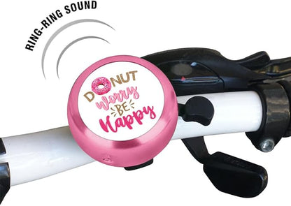 WIRESTER Pink Aluminum Round Bike Bell, Classic Ring Bicycle Bell, Bike Accessories Bell Ring for Adults Kids Girls Boys