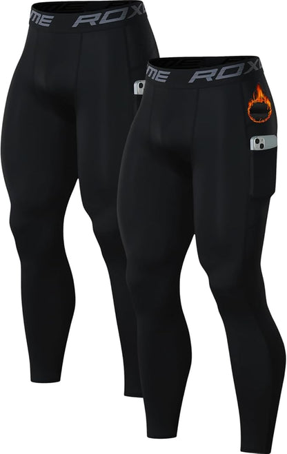 2 Pack Men's 3/4 One Leg Compression Capri Tights Pants Basketball Athletic Running