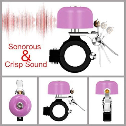 Greallthy Bike Bell Classic Brass Bicycle Bell,Bike Bells for Adults Kids, Loud Retro Bell for Road & Mountain Bikes, Universal Handlebar Fit.