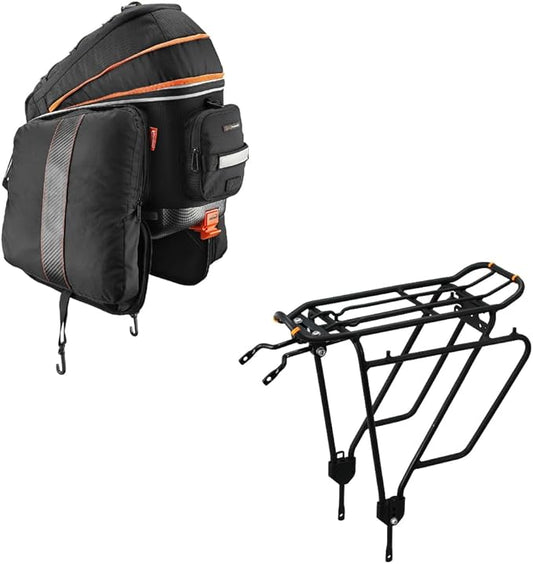 Ibera PakRak Touring Bicycle Seatpost/Disc/Non/Disc Rack and Quick Release Bag