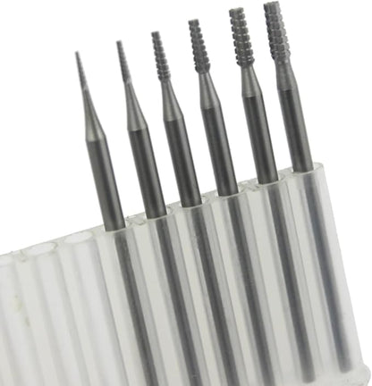 𝐋𝐮𝐨 𝐤𝐞 6 Pcs Jewelry Burr - 3/32'' Shank Cone Tapered Cross Cut Burs Jewelry Engraving Bits Lapidary Cutting Tools 008-023