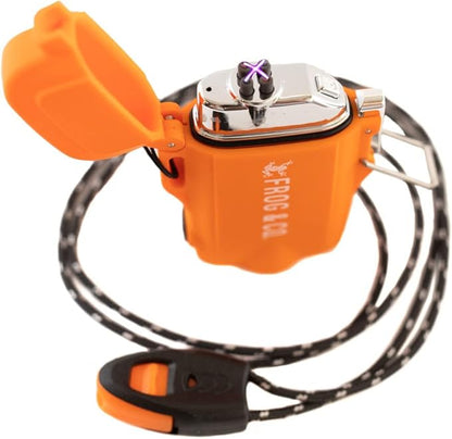 – 25 Pack All-Natural Fire Starters for Campfires, Fire Pits, BBQs & Fireplaces – Long Burning, Weather-Resistant, Non-Toxic + Survival Frog Rechargeable Lighter Kit