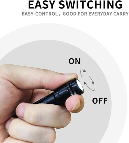 EDC Keychain Flashlight,100 High Lumen K2 Mini LED Light with AAA Battery, IPX7 Waterpoof Portable Small Light for Night Emergency etc.(Black)