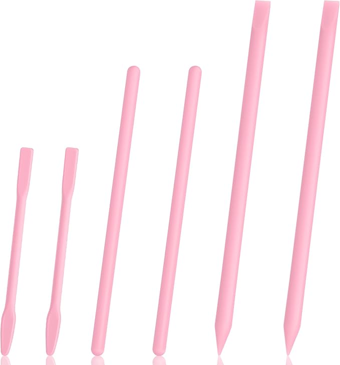 Gartful 6PCS Silicone Stir Sticks, Reusable Mixing Sticks for Epoxy Resin, Paint, Making Glitter Tumblers Cups, Arts, Crafts, Facial Mask Stirring Rods, Pink