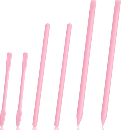 Gartful 6PCS Silicone Stir Sticks, Reusable Mixing Sticks for Epoxy Resin, Paint, Making Glitter Tumblers Cups, Arts, Crafts, Facial Mask Stirring Rods, Pink