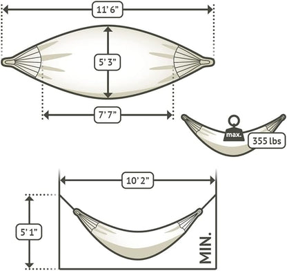 LA SIESTA Brisa Classic Hammock, Handmade, Weather-Resistant, Tear-Resistant Hammock for Indoor & Outdoor Relaxation, Size-King - Almond