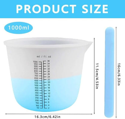 Silicone Measuring Cups, 1000ml & 100ml Large Flexible Mixing Cups, 5 Cups Pour Baking Cups for Epoxy Resin, DIY, Jewelry Making, Cooking