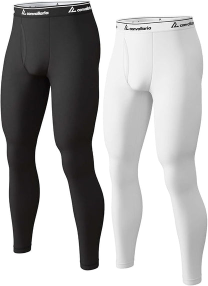 Men's Thermal Pants Fleece Lined Long Johns Compression Bottom Athletic Base Layer Cold Weather Gear 1 2 4 Pcs