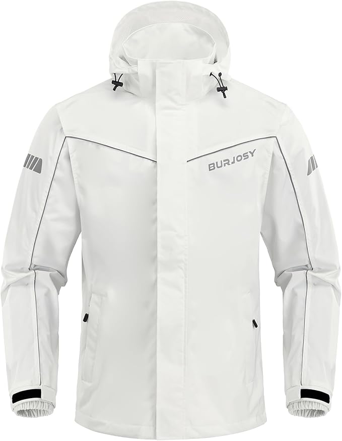 Rain Suit for Men, Packable Waterproof Rain Jacket & Pants, Reflective Raincoat Rain Gear for Outdoor Golf Hiking Fishing