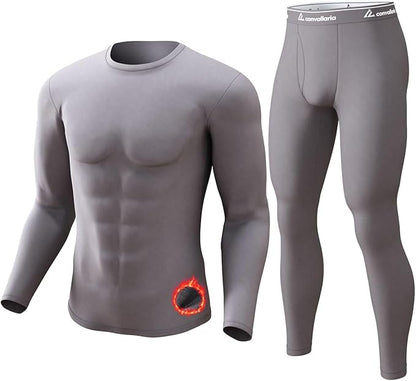 CL convallaria Long Johns Thermal Underwear for Men Soft Fleece Lined Base Layer Cold Weather Top Bottom Gift Set