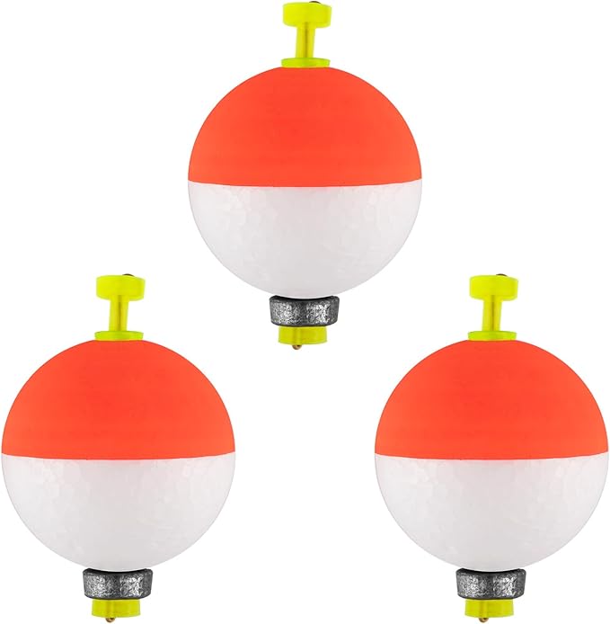 Dr.Fish 10 Pack Weighted Fishing Bobbers Snap-on Spring Floats EVA Foam Push Button Clip on Floats Fly Fishing Trout Bass Crappie Catfish