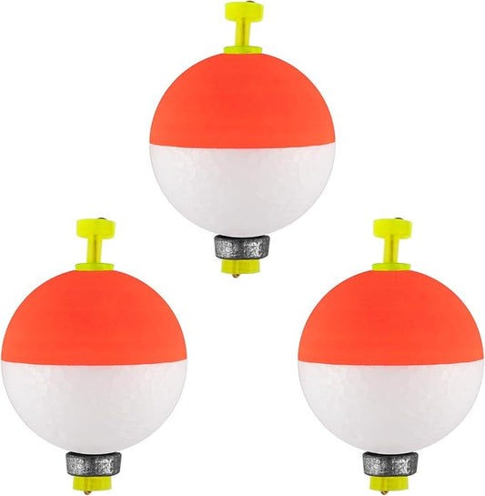 Dr.Fish 10 Pack Weighted Fishing Bobbers Snap-on Spring Floats EVA Foam Push Button Clip on Floats Fly Fishing Trout Bass Crappie Catfish