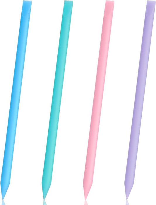 Gartful 4PCS Pointed Silicone Stir Sticks, Reusable Mixing Sticks for Epoxy Resin, Paint, Making Glitter Tumblers Cups, Arts, Crafts, Facial Mask Stirring Rods, 4 Colors
