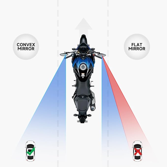 Motorcycle Handlebar Bar End Mirrors, CNC Aluminum 360 Degrees Adjustment Rearview Mirror Fit for Triumph Rocket 3/Street Triple 765RS/Bobber T120/Daytona 660 (Round Bar End Mirror)