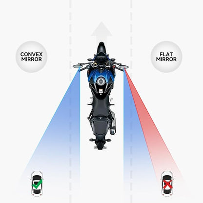 Motorcycle Handlebar Bar End Mirrors, CNC Aluminum 360 Degrees Adjustment Rearview Mirror Fit for Triumph Rocket 3/Street Triple 765RS/Bobber T120/Daytona 660 (Round Bar End Mirror)