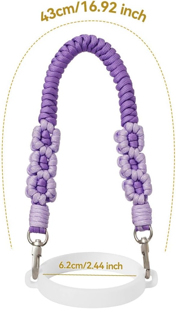 Outman Cup Accessories Set Water Bottle Holder Sling,Siliocne Straw Cover,Lipstick Holder Fits Most 16-40oz Water Bottles Compatible with Stanley Cup