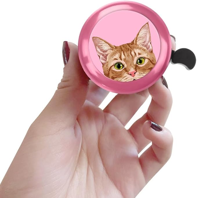 WIRESTER Pink Aluminum Round Bike Bell, Classic Ring Bicycle Bell, Bike Accessories Bell Ring for Adults Kids Girls Boys - Animals