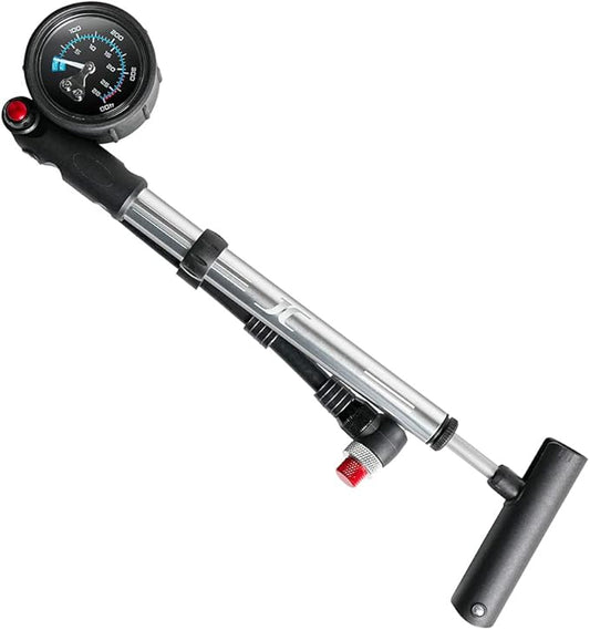 BV Mini Bike Pump Portable Frame Pump, Shock Pump for Bike Shock, Air Ball Pump Inflator with Ball Pump Needles, Mini Pump Fits Presta & Schrader- Smart Valve