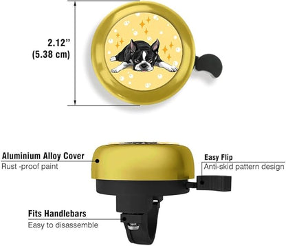 WIRESTER Gold Aluminum Round Bike Bell, Classic Ring Bicycle Bell, Bike Accessories Bell Ring for Adults Kids Girls Boys