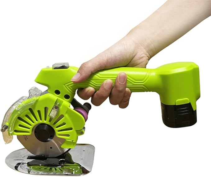 250W Cordless Fabric Rotary Cutter Electric Fabric Scissors, Round Blade Cutting Machine, 5 Speed Adjustable, LED Light, 20mm / 0.78" Cutting Thickness, with Lithium Ion Battery and Charger