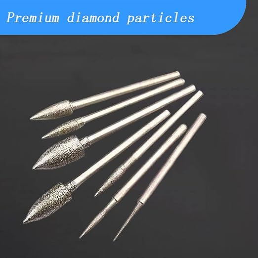 𝐋𝐮𝐨 𝐤𝐞 9 Pcs Diamond Burr Sets, Stone Carving Tool with 3/32 Inch Shank Fits For Dremel Rotary Tool