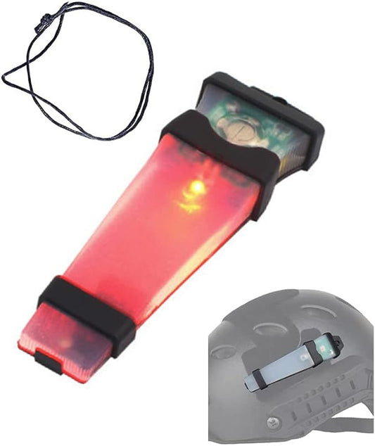 Helmet Signal Light - Waterproof Safety Flashing Survival Outdoor Sports Hunting Tactical Hiking Boating Cycling Personal Identification Marker With Hook Back (Black+Red)