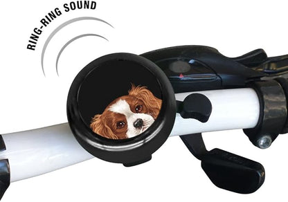 WIRESTER Black Aluminum Round Bike Bell, Classic Ring Bicycle Bell, Bike Accessories Bell Ring for Adults Kids Girls Boys - Dog Cat Animal Cute Records