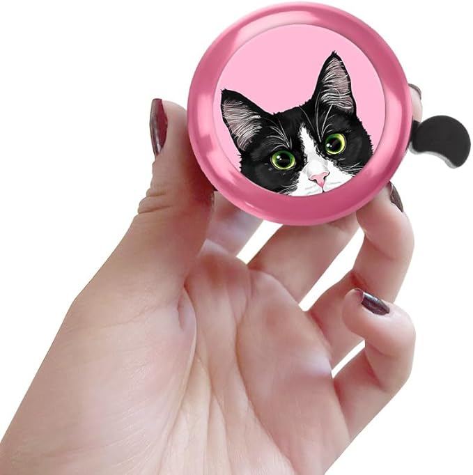 WIRESTER Pink Aluminum Round Bike Bell, Classic Ring Bicycle Bell, Bike Accessories Bell Ring for Adults Kids Girls Boys - Animals