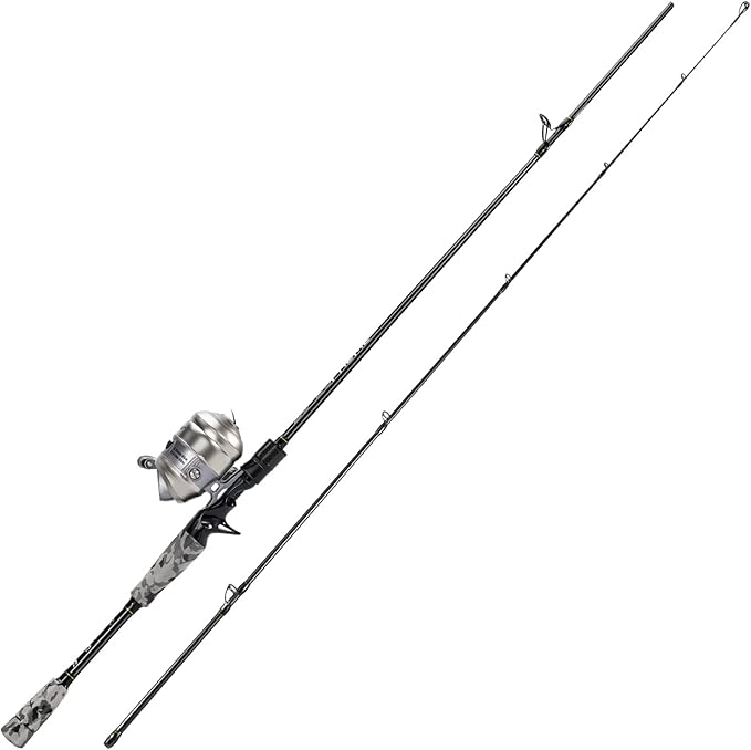 Sougayilang Spincast Reel and Fishing Rod Combo, 5-Foot 9-Inch Durable Carbon Rod, Quickset Anti-Reverse Fishing Reel with Mono Line
