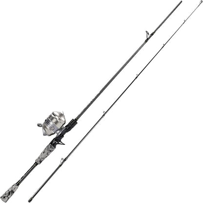 Sougayilang Spincast Reel and Fishing Rod Combo, 5-Foot 9-Inch Durable Carbon Rod, Quickset Anti-Reverse Fishing Reel with Mono Line