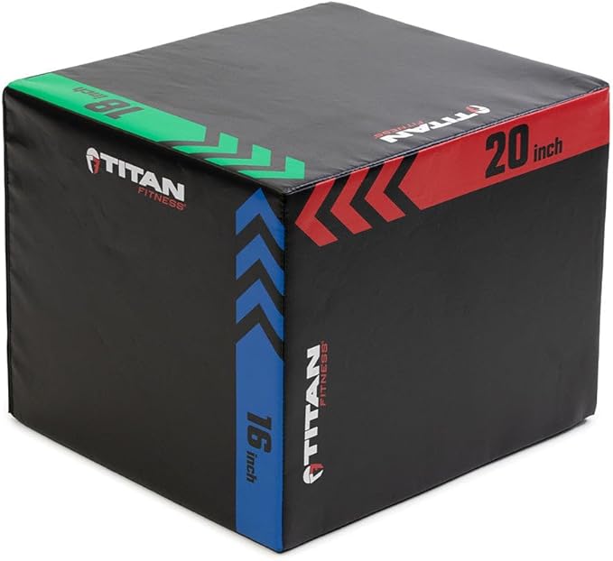 Titan Fitness Heavy Foam Plyometric Box - Pro-Duty HIIT Exercise Foam Plyo Step-Up, Box Squat, Home Garage Gym Training, Youth & Regular Sizes