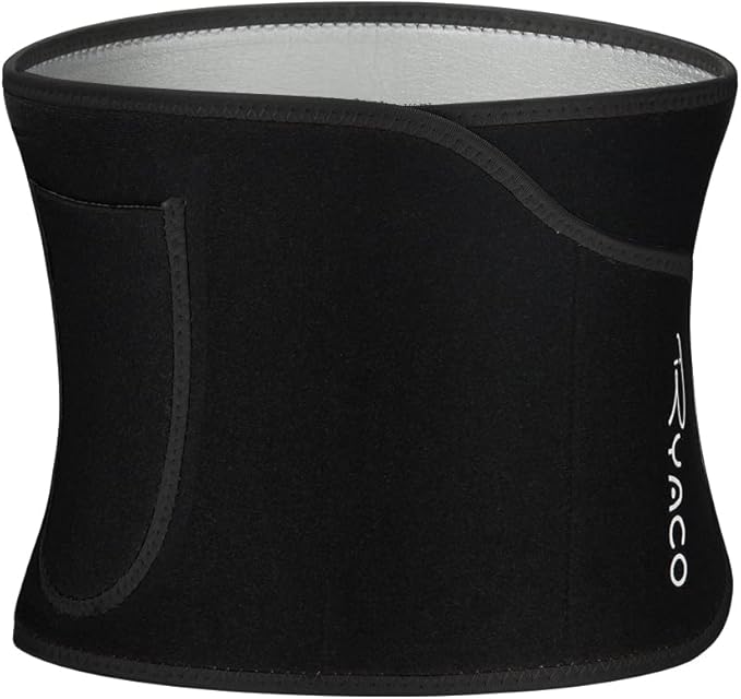 Ryaco Waist Trimmer, Waist Trainer for Women Men, Neoprene Sweat Band, Slimming Stomach Wrap for Workout, Adjustable Sizes