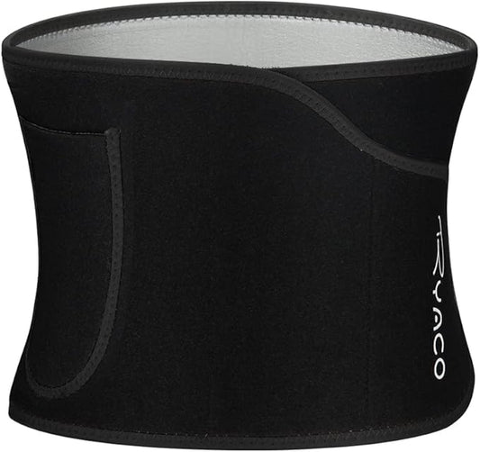 Ryaco Waist Trimmer, Waist Trainer for Women Men, Neoprene Sweat Band, Slimming Stomach Wrap for Workout, Adjustable Sizes