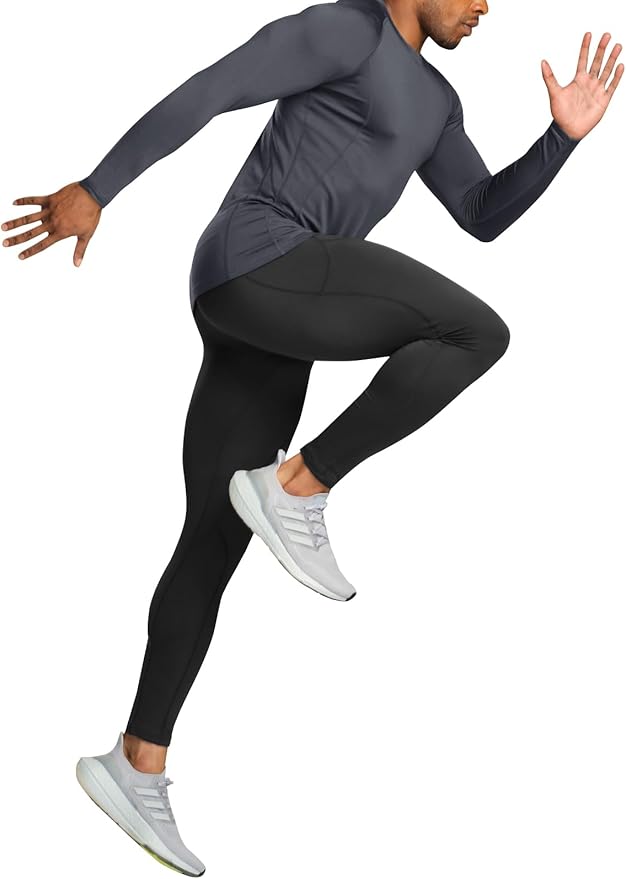 TSLA Men's Thermal Long Sleeve Compression Shirts, Athletic Base Layer Top, Winter Gear Running T-Shirt