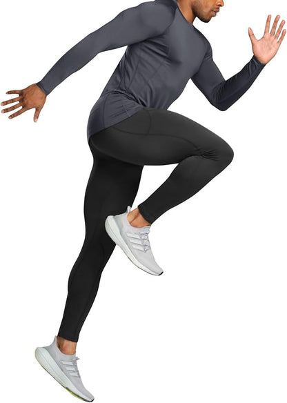 TSLA Men's Thermal Long Sleeve Compression Shirts, Athletic Base Layer Top, Winter Gear Running T-Shirt