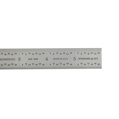 PEC Tools 6" x 150mm Machinist Metal Ruler, 1/25" Thick X 3/4" Wide, Satin Chrome Finish Tempered Stainless Steel Ruler, Measurement Accuracy 1/32",1/64", 0.5mm, 1mm, Made in USA