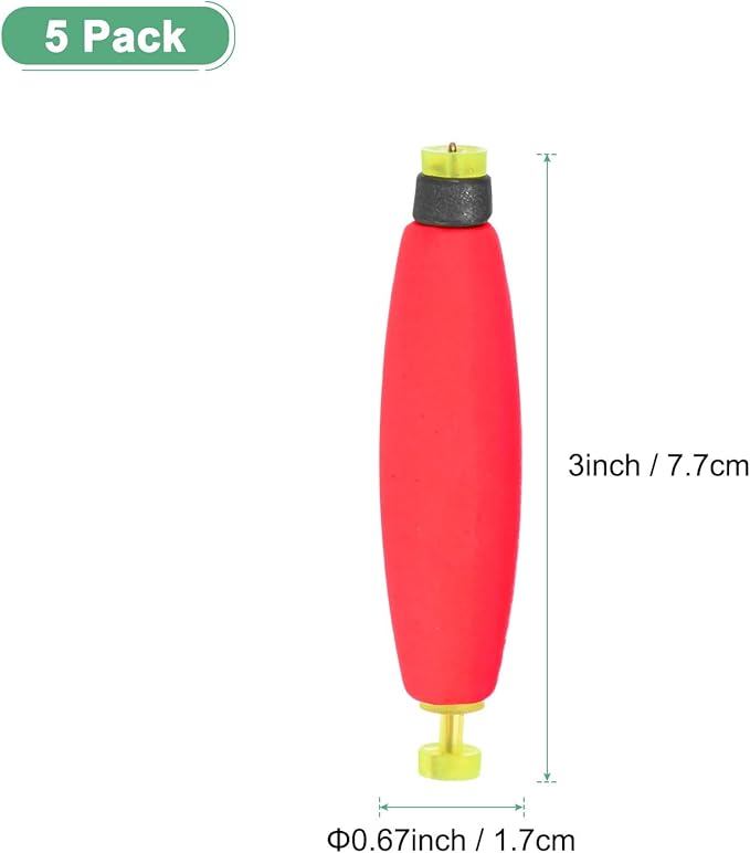 Fishing Bobbers Floats, EVA Foam Weighted Bobbers for Crappie/Bluegill/Trout Bass/Catfish, Clip-on Floats Slip Corks