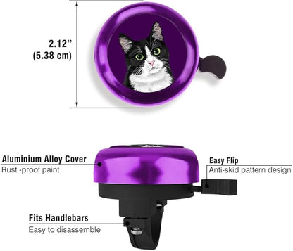 WIRESTER Purple Aluminum Round Bike Bell, Classic Ring Bicycle Bell, Bike Accessories Bell Ring for Adults Kids Girls Boys